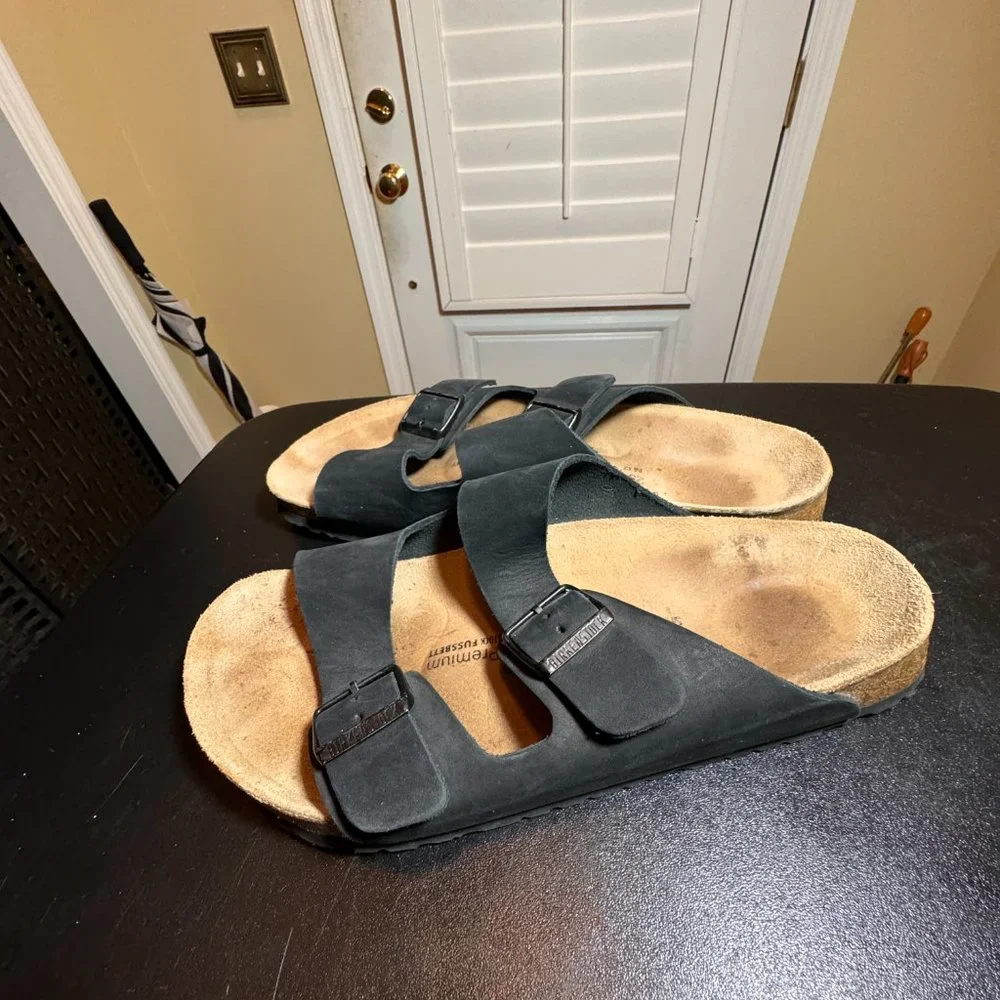 Birkenstock EUR 45 10.5  black nubuck sandal slipper unisex